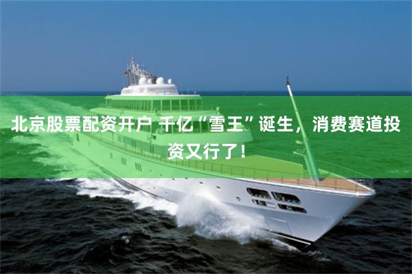 北京股票配资开户 千亿“雪王”诞生，消费赛道投资又行了！